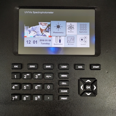 マイクロプロセッサベースのダブルビームスペクトロフォトメーター 190-1100nm 7インチカラーディスプレイUV Vis