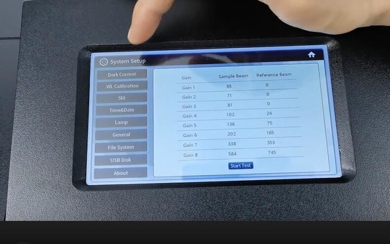 8 セルホルダー T-9200 2nm 帯域幅とタッチスクリーンのUV可視スペクトロフォトメーター